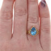 Yellow Gold Lab-Created Spinel Cocktail Solitaire Ring - 14k Pear 4.60ct
