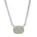 White Gold Diamond Cluster Pendant Necklace 18 1/2" -14k Round Brilliant 1.00ctw