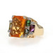 Bellarri Citrine Amethyst Peridot Ring YellowGold 18k Rect Checkerboard 23.93ctw