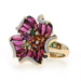 Bellarri Mademoiselle Flower Garnet Diamond Ring Yellow Gold 18k Fantasy 9.79ctw