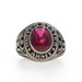 Vintage United States Army Men's Ring-925 Ruby Cabochon Military Lab-Created