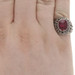 Vintage United States Army Men's Ring-925 Ruby Cabochon Military Lab-Created