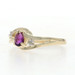 Yellow Gold Amethyst Diamond Ring - 10k Pear .15ctw Bypass