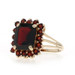 Yellow Gold Garnet Garnet Halo Ring - 10k Emerald 9.46ctw