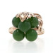 Yellow Gold Nephrite Jade Vintage Grape Cluster Cocktail Ring-10k Beads SZ 4 1/4