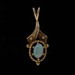 Yellow Gold Opal Solitaire Pendant - 14k Oval Cabochon .21ct