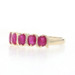 Yellow Gold Ruby Five-Stone Band - 10k Oval .79ctw Ring