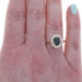 Yellow Gold Sapphire Diamond Halo Ring - 14k Oval 2.42ctw