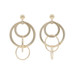 Yellow Gold Multi-Circle Dangle Earrings - 14k Pierced
