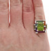 Bellarri Peridot Diamond Halo Ring - Yellow Gold 18k Rect Fantasy 7.54ctw SZ 7