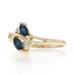 Yellow Gold Blue Sapphire Diamond Bypass Ring - 14k Marquise .34ctw Two-Stone