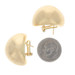 Yellow Gold Brushed Large Dome Stud Earrings - 14k Pierced