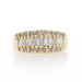 Yellow Gold Diamond Cluster Cocktail Band - 14k Baguette & Round 1.00ctw