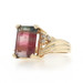 Yellow Gold Watermelon Tourmaline Diamond Ring - 14k Emerald 7.35ctw