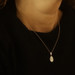 Yellow Gold Mother of Pearl Diamond Starburst Pendant Necklace 17 3/4" 14k
