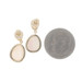 Yellow Gold Mother of Pearl Diamond Sunray Dangle Earrings - 14k Carved Pierced