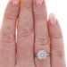 White Gold Diamond Cluster Engagement Ring - 14k Round Brilliant .38ctw Floral