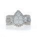 White Gold Diamond Cluster Halo Ring - 10k Round Brilliant & Baguette 2.00ctw