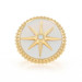 Yellow Gold Mother of Pearl Diamond North Star Cocktail Halo Ring 18k Celestial