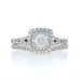 LEO Diamond Halo Engagement Ring Wed Band White Gold 14k First Light 1.04ctw GSI