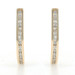 Yellow Gold Diamond J-Hook Earrings - 10k Round .50ctw Channel Set Pierced