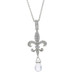 Jude Frances Diamond Sapphire Fleur de Lis Necklace 16 1/4" WhiteGold 18k .14ctw