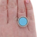 Lagos Maya Blue Ceramic Statement Ring - Sterling Silver 925