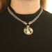 Sterling Silver Coral Turquoise Malachite Necklace 16 1/2" - 925 18k Inlay