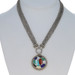 Sterling Silver Coral Turquoise Malachite Necklace 16 1/2" - 925 18k Inlay