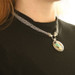 Sterling Silver Coral Turquoise Malachite Necklace 16 1/2" - 925 18k Inlay