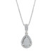 White Gold Diamond Cluster Halo Pendant Necklace 17 3/4" - 10k Round .33ctw