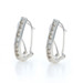 White Gold Diamond J-Hoop Earrings 14k Round Brilliant .72ctw Pierced
