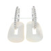 White Gold Diamond Onyx Mother of Pearl Convert Hoop Dangle Earrings 18k .48ctw