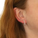 White Gold Diamond Onyx Mother of Pearl Convert Hoop Dangle Earrings 18k .48ctw