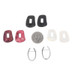 White Gold Diamond Onyx Mother of Pearl Convert Hoop Dangle Earrings 18k .48ctw