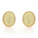 Yellow Gold Ancient Silhouette Large Stud Earrings - 18k Grecian Roman Pierced