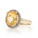Yellow Gold Citrine Diamond Halo Ring - 14k Oval 2.73ctw