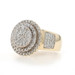 Yellow Gold Diamond Men's Ring - 10k Round Brilliant 2.00ctw Cluster Halo SZ 10