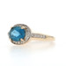 Yellow Gold London Blue Topaz Diamond Halo Ring - 14k Oval 3.15ctw