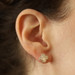 Yellow Gold Mother of Pearl Diamond Quatrefoil Stud Earrings 14k .22ctw Pierced