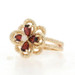 Yellow Gold Opal Garnet Cluster Cocktail Ring - 14k Round Cabochon 1.06ctw