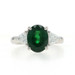 Platinum Tsavorite Garnet Diamond Ring - 950 Oval 3.96ctw