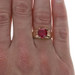 Yellow Gold Lab-Created Ruby Men's Ring - 10k Round 3.93ct Solitaire Buttercup