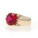 Yellow Gold Lab-Created Ruby Men's Ring - 10k Round 3.93ct Solitaire Buttercup