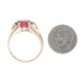 Yellow Gold Lab-Created Ruby Men's Ring - 10k Round 3.93ct Solitaire Buttercup