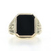 Yellow Gold Onyx Art Deco Men's Ring - 14k Rectangular Vintage Solitaire