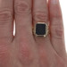 Yellow Gold Onyx Art Deco Men's Ring - 14k Rectangular Vintage Solitaire