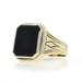 Yellow Gold Onyx Art Deco Men's Ring - 14k Rectangular Vintage Solitaire