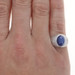 White Gold Lab-Created Star Sapphire Diamond Men's Ring - 10k Oval Cab 7.15ctw