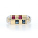 Le Vian Ruby Sapphire Diamond Cluster Band - Platinum Gold 18k Bag 1.10ctw Ring